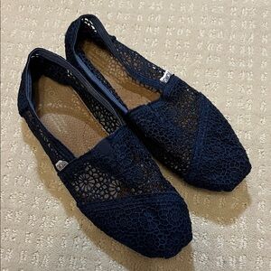 Toms Dark Blue Crochet Flats